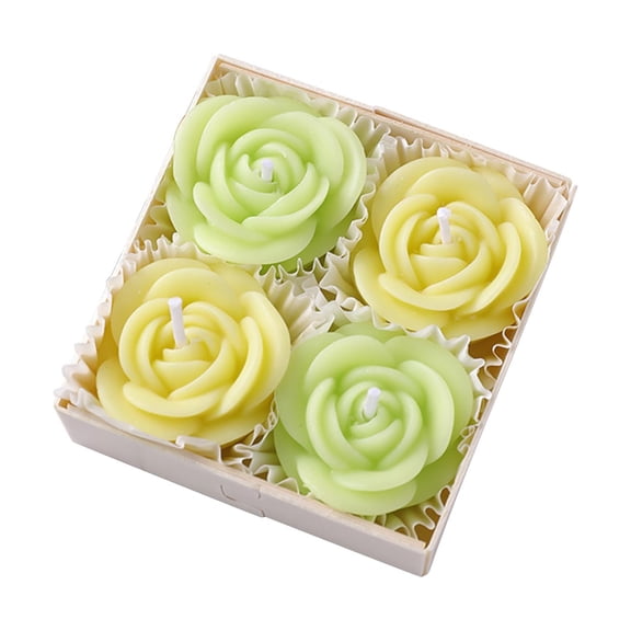 Aooww Peony Candles Candles Wax Play Candles Romantic Dripping Candle For Valentines Couples Weddings Home Decor 4Pcs Flowers Soy Wax, Romantic Home Gift Set,Green