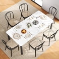 thumbnail image 4 of Danolapsi 78.7"Farmhouse Dining Table for 6-8 People,Rustic Industrial Kitchen Table with Sturdy Metal Frame & Chamfered Corners for Dining Room,Breakfast Nook,Small Space,Sintered Stone,Table only, 4 of 7