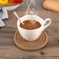 thumbnail image 5 of Posavasos de 8 piezas con soporte, posavasos absorbentes de tejido de algodón para bebidas, juego de posavasos minimalistas para decoración del hogar para mesa de protección de mesa de madera, 5 of 5