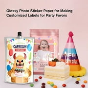 Koala Glossy Sticker Paper for Inkjet Printer 8.5x11 Inch Self-Adhesive Photo Paper 50 Sheets, Printable Sticker Paper for Printers DIY Photo Stickers, Labels, Decors