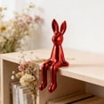 thumbnail image 4 of Easter Bunny Sitting Figurines, Rabbit Shelf Sitter Ornaments Home Decorations, Easter Spring Home Decor Supplies, Easy Clean Multi-Style Compatible Holiday Gift Ready Figurines,Red,8.3x3", 4 of 6