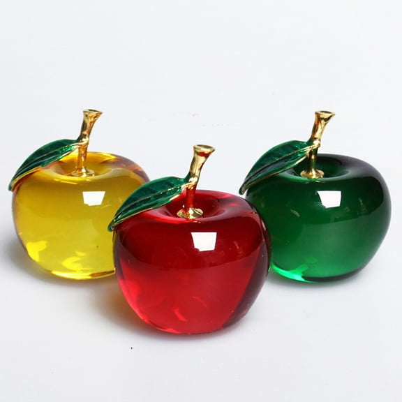 MERRYHAPY Red Shaped Crystal Paperweight Ornament Decorative Desk Accessory 1 Pack