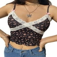 thumbnail image 1 of Femmes Dentelle Velours Camisole Fines Bretelles Bodycon Camis Tops, 1 of 6