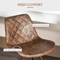 thumbnail image 4 of HOMCOM Tabourets de Bar Hauteur Bar Ensemble de 2, Chaises de Bar en Tissu Microfibre, 4 of 9