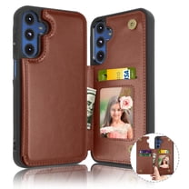 Tekcoo Samsung Galaxy A15 5G Case, Galaxy A15 5G Wallet Case, PU Leather ID Cash Credit Card Holder Slots Magnetic Closure Kickstand Flip Slim Cover for Samsung A15 5G [Brown]