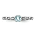 thumbnail image 4 of Primal Silver Sterling Silver Polished Aquamarine and Diamond Ring, 4 of 5