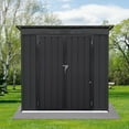 thumbnail image 5 of 4x6 FT Metal Garden Sheds with Hinged Door,Padlock & Pent Roof,Aluminum Outdoor Storage Shed w/Eco-Friendly Painting,for Tools,Equipment,Materials,Black, 5 of 12