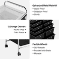 SmileMart 12 Drawer Rolling Storage Cart Organizer with Lockable Wheels