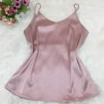 thumbnail image 2 of BOOMILK Satin Pajamas Women Sleeveless Silky V Neck Camisole Comfy Sling Sleepwear Tank Top, 2 of 3