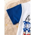 thumbnail image 6 of nvzhuang Independence Day Infant Romper Baby Boys Girls Contrast Color Letter Print Short Sleeve Crew Neck Jumpsuits Summer Bodysuits, 6 of 8