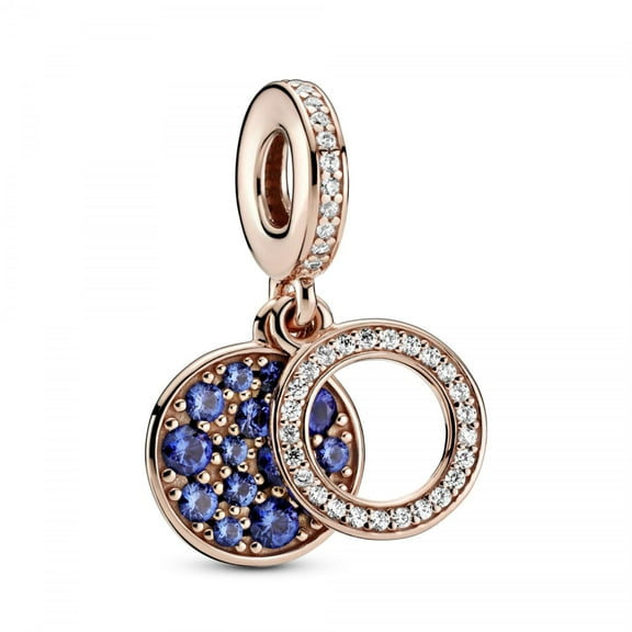 PANDORA Sparkling Blue Disc Blue Crystal & Clear CZ Charm