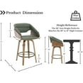 thumbnail image 6 of Guyou 26 Inch Swivel Bar Stools Set of 4 Counter Height Round Pedestal Stools Low Back Design Soft Green Linen Upholstery for Kitchen Island Breakfast Bar Dining Room, 6 of 7