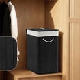 thumbnail image 3 of Bamboo Laundry Hamper with Lid and 2 Handles, 27.5 Gallon Folds Flat for Space Saving, Removable Machine-Washable Liner, 3 of 6