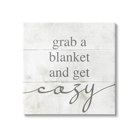 Stupell Industries Grab Blanket Get Cozy Phrase Graphic Art Gallery Wrapped Canvas Print Wall Art, Design by Lil' Rue