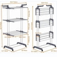 thumbnail image 5 of Clothing Garment Rack Heavy Duty Freestanding Metal Clothes Stand Double Rail 8 Hangers 2 Shoe Shelves,Black, 5 of 12