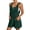 Dark Green, variant on Women’s Knot Strap Button Front Short Overall Romper, Loose Sleeveless Solid Pocket Jumpsuit for Summer Casual Daily Outdoor Wear Green XXL