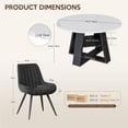 thumbnail image 4 of Hawsaiy 3 Piece 43.3" Round Dining Table Set for 2,Kitchen Table with Storage Shelf & 2 Upholstered Dining Chairs, Modern Wood Dining Room Furniture Set for Apartment, 4 of 8