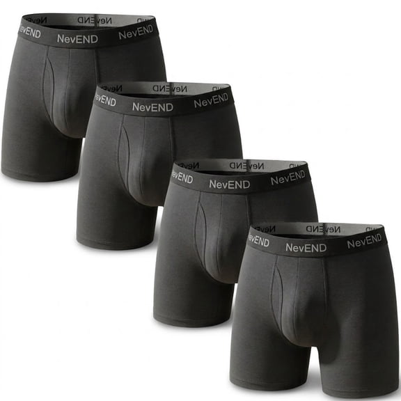 Men's Underwear Ultra Breathable Boxer Briefs, No Riding Up / Waistband 4-Pack Size L
