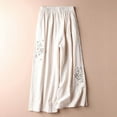thumbnail image 4 of Edvintorg Wide Leg Pants for Women Plus Size Casual Summer Elastic High Waist Cotton and Linen Pants Pockets Vintage Trousers Woman Pants Beige XXL, 4 of 7