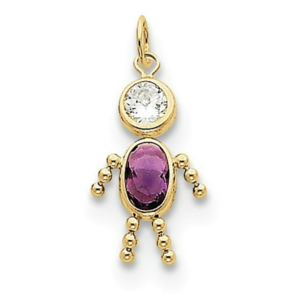 Jewelrypot 10k Yellow Gold February Boy Birthstone Charm Walmart