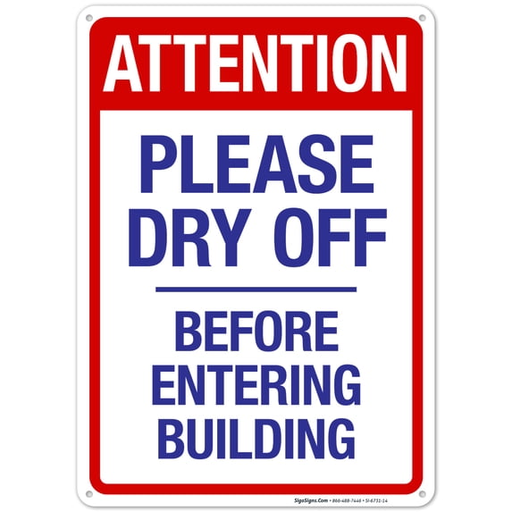 Attention Please Dry Off Sign, Pool Sign,