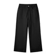 thumbnail image 7 of Erwazi Women's Ankle Length Jeans Solid Belted Wasit Straight Wide Leg Casual Trendy Denim Pants with Pockets, 7 of 7