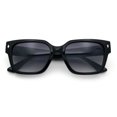 thumbnail image 2 of Mens Gentlemanly Urban Hipster Horn Rim Rectangle Plastic Sunglasses Black - Smoke, 2 of 8