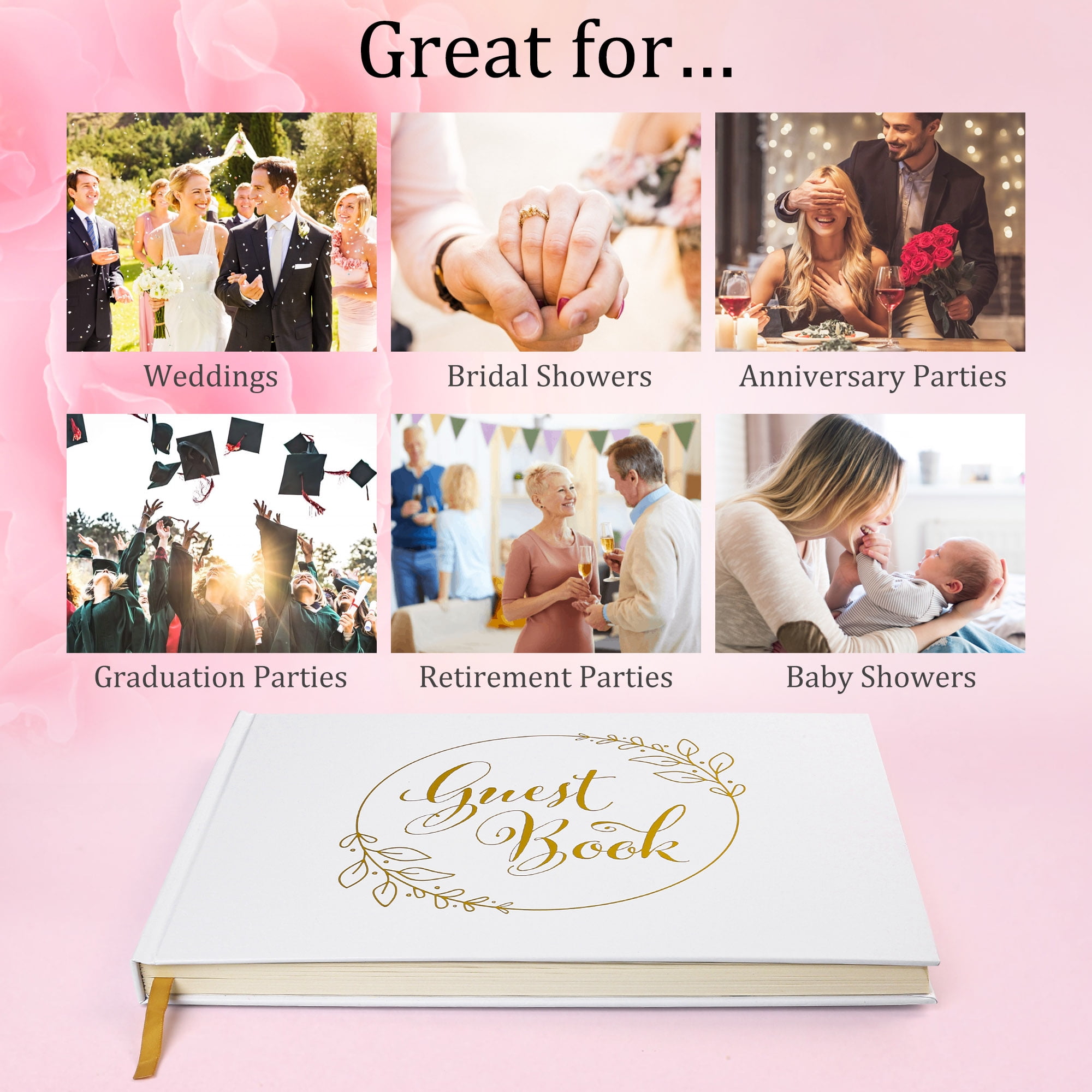 Lamare Wedding Guest Book - Elegant Guest Book Weddings Reception, Baby  Shower, Polaroid Guest Book for Wedding and Special Events - 100 Blank  Pages for Wedding Sign in and Photos 