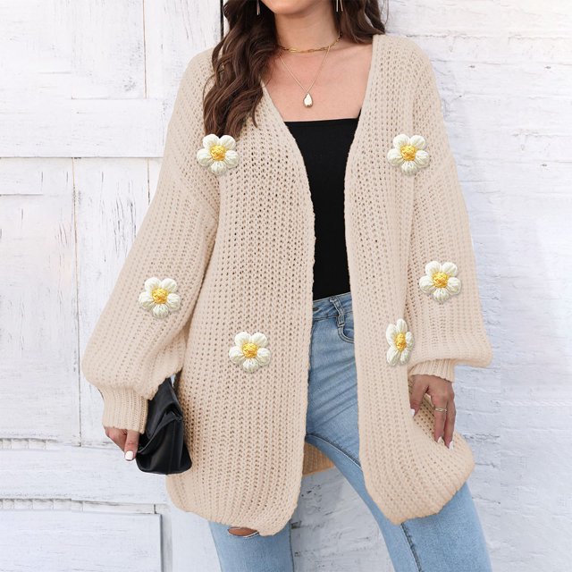 Puntoco Cárdigan De Manga Larga Con Botones De Color Liso Para Mujer, Para Otoño E Invierno, Abrigo De Moda