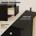 thumbnail image 4 of Homall 6 Drawer Dresser for Bedroom, 47'' Wide Wood Double Chest of Drawers with Metal Handles, Storage Cabinet Organizer for Living Room, Black, 4 of 11
