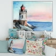thumbnail image 2 of Designart 'A Lighthouse On A Rock Shore At Dawn' Nautical & Coastal Framed Canvas Wall Art Print, 2 of 5