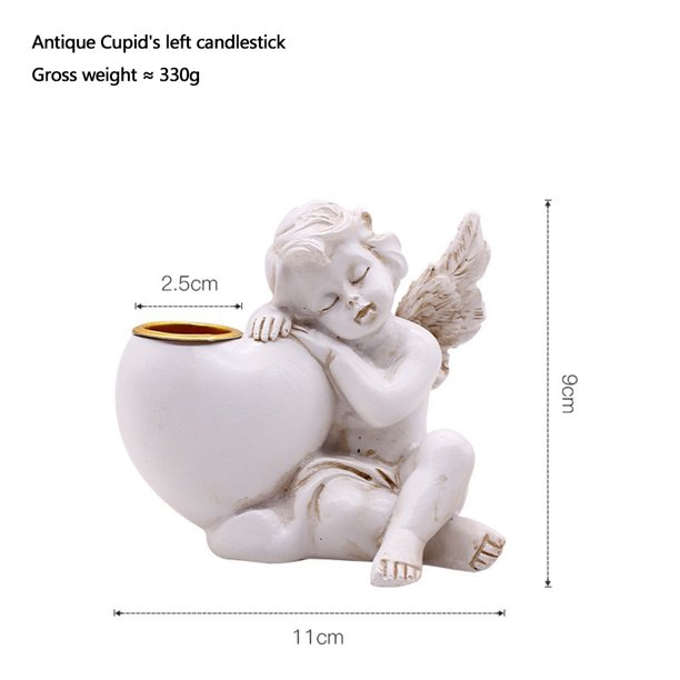 Candelabro de ángel de resina de hadas de Cupido Portavelas Artesanía Escultura de arte (J) Ndcxsfigh Nuevos Originales