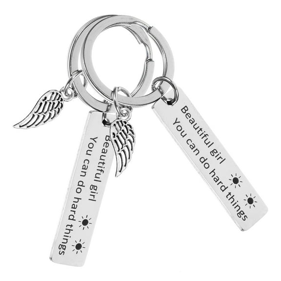 HOMEMAXS 2pcs Small Keychains Bag Hanging Key Ring Inspirational Words Keychain Purse Decor