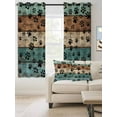 thumbnail image 2 of Fsddascl Dog Claws Blackout Curtains for Bedroom/Living Room, Thermal Insulated Kitchen Curtains, Black Cat Pets Printed Teal Brown Wood Grain Grommet Darkening Window Treatment Drapes 27.5"x39"x2, 2 of 8