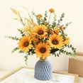 thumbnail image 4 of WZXPWT Artificial Sunflower Bouquet, Lifelike Sunflower Arrangement with Vase, Faux Floral Centerpiece for Home Decor, Decorative Sunflower Display for Weddings and Events, 4 of 7