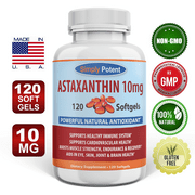 Simply Potent Astaxanthin 10mg 120 Softgels - Huge 4 Month Supply, Unlike 12mg Astaxanthin With Less Count & High Price, Powerful Natural Antioxidant For Eye, Skin, Join, Heart, Brain, Immune Health
