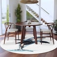 thumbnail image 5 of Cute Killer Whale Round Rug 5ft Washable Circle Kitchen Rugs Non Slip Orca Animal Ocean Retro Artwork Large Area Rug Indoor Floor Carpet for Bedroom Living Room Home Office Dining Room Nursery, 5 of 8