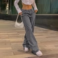 thumbnail image 5 of ClodeEU Women's Low Rise Straight Leg Jeans ,Loose Fit Vintage Streetwear Denim Pants Dark Gray,Womens Plus L, 5 of 8