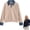Apricot, variant on Womens Oversized Sweater Cozy Fall Denim Lapel Polo Knit Collared Sweaters, Long Sleeve Button Up Pullover Tunic Tops for Women