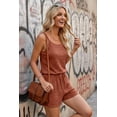 thumbnail image 3 of Ekouaer Rompers for Women Summer Casual 2026 Sleeveless Scoop Neck Ribbed Adjustable Shorts Jumpsuit with Pockets, 3 of 6