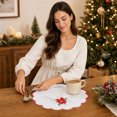 thumbnail image 6 of Cififendec Christmas Embroidered Placemat, 11.81", Christmas Scalloped Edge Table Mat for Candle Centerpiece Arranging and Tabletop Decoration, 6 of 6