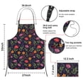 thumbnail image 3 of Pioneer Flower Floral Print Pattern Cotton Linen Apron with Pockets, Waterproof Adjustable, 33x27 Inch for Kitchen, Gardening, BBQ, Salon, 3 of 6