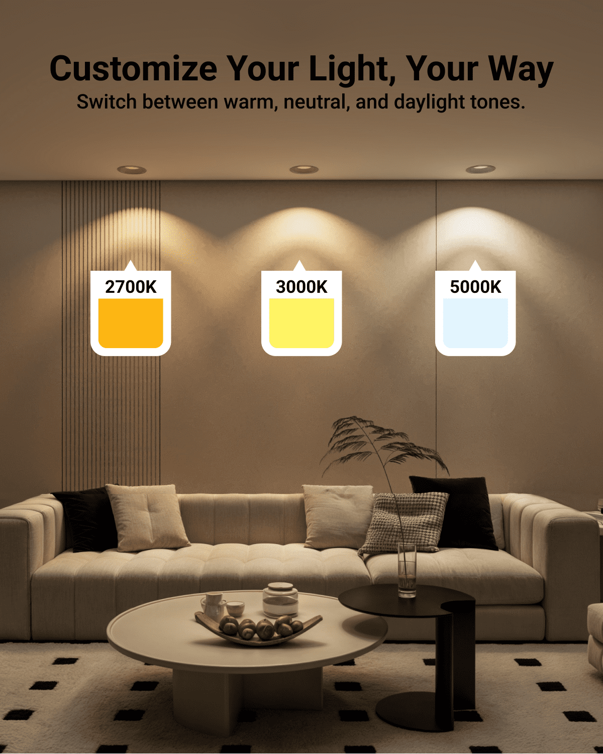 Sunco BR40 LED Light Bulbs, Indoor Flood Lights, Recessed Can Light Bulb, 1400 LM, 16W (100W Equivalent), Selectable CCT 2700K/3000K/5000K, Dimmable, E26 Base, for Home, Bedroom, Kitchen UL 4 Pack