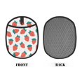 thumbnail image 2 of Pofeuu Strawberries Print Silicone Pot Mat Mitten With Hanging Loop Heat Resistant Oven Mitts Non-Slip Bbq Baking Smoking Potholders, 2 of 7