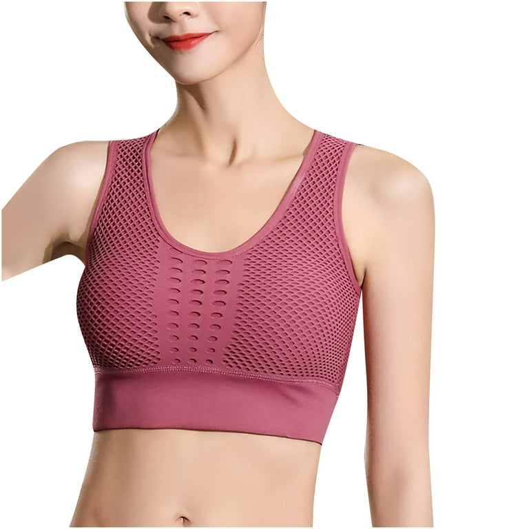 Bras for Women Casual Lace Pattern Womens Sport Bras Daily Comfy Underweat  Women Wireless Smoothing Lightly Cooling Bras Beauty Back Lined Wire  Classic Womens Bras（Pink,2XL） 
