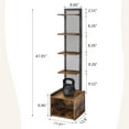 Bookshelf, Spine Display Shelf, Tall Thin Bookcase with 6 Storage Shelves, Narrow Storage Rack