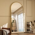 thumbnail image 2 of Easy4Home 71"x30" Oversized Arched Full Length Mirror with Aluminum Alloy Frame Freestanding Floor Dressing Mirror, Gold, 2 of 7