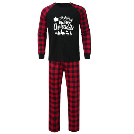 

QWERTYU Family Christmas Pajamas Matching Sets Xmas Matching Pjs for Adults Kids Holiday Home Xmas Family Sleepwear Set Men XL