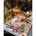 thumbnail image 2 of Christmas Truck Dwarfs Placemats Set of 2 Winter Snowflakes Brown Wood Heat Insulation Washable Place Mats, Rustic Non-Slip Table Mats for Dining Table Party Kitchen Decor,13x19 Inch, 2 of 4
