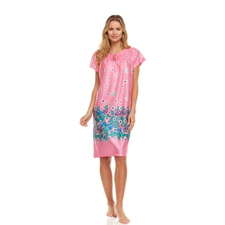 

Lati Fashion Women Nightgown Sleepwear Female Sleep Dress Nightshirt Pink S
